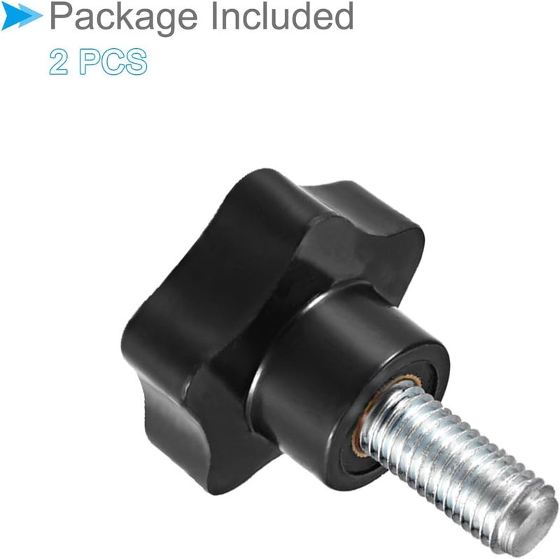 CoCud Star Clamping Knobs, M12 x 35mm Male Thread 47mm Head, Plastic Thumb Screw Grip Hand Knobs Threaded Bolt Black - (Applications: for Lathe Machinery), 2-Pieces - Image 5